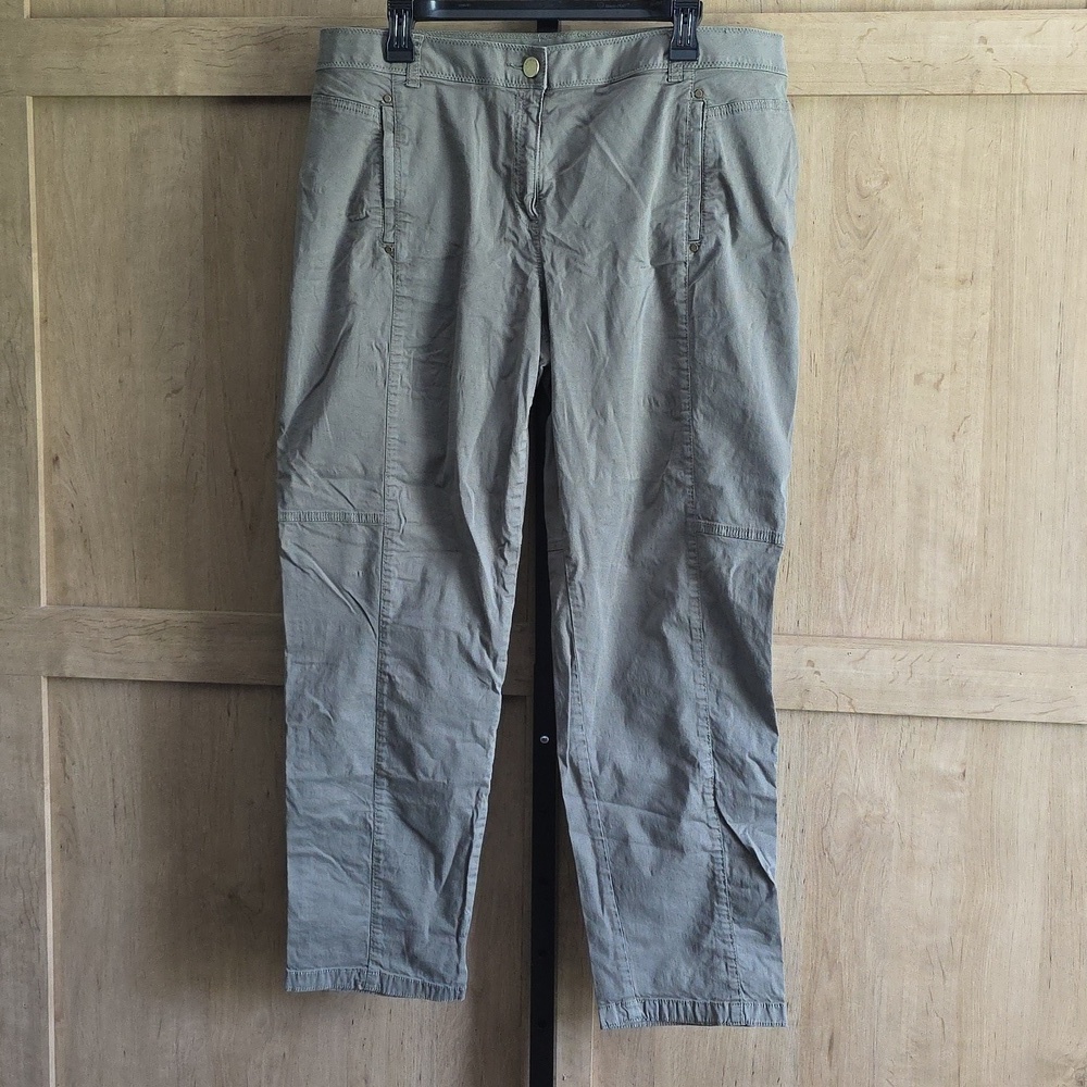 (J49) Chico's Womans Sz 25 Olive Green Casual Pants